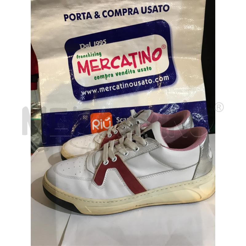SCARPE DONNA MSGM PELLE BIANCO BORDEAUX  | Mercatino dell'Usato Faenza 1