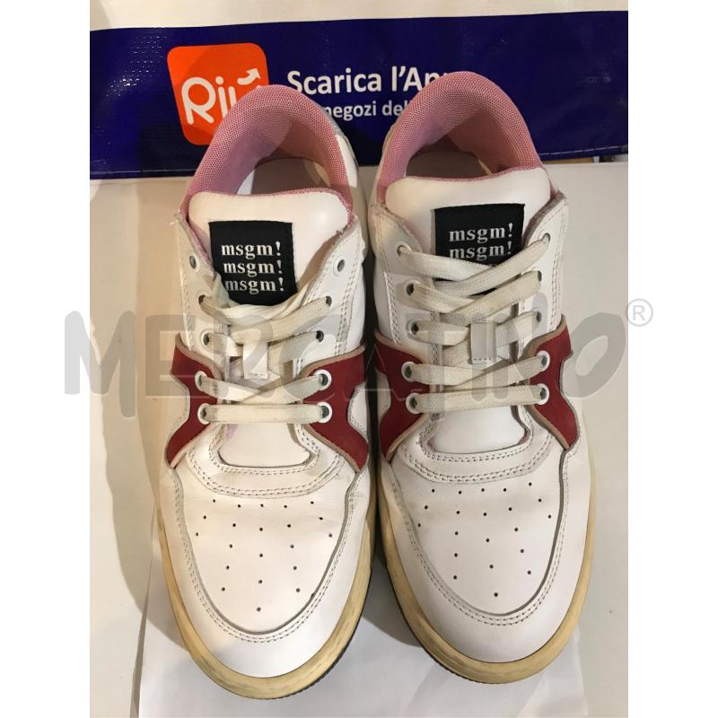 SCARPE DONNA MSGM PELLE BIANCO BORDEAUX  | Mercatino dell'Usato Faenza 2