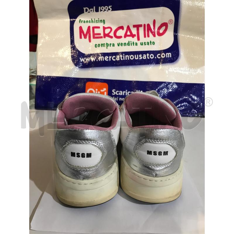 SCARPE DONNA MSGM PELLE BIANCO BORDEAUX  | Mercatino dell'Usato Faenza 3