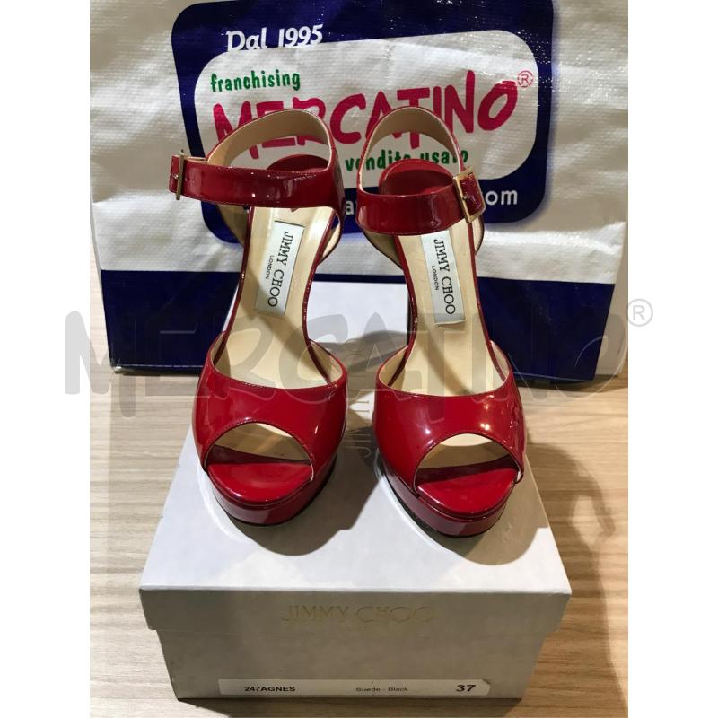 SCARPE DONNA SANDALO JIMMY CHOO VERNICE ROSSO 37.5  | Mercatino dell'Usato Faenza 2