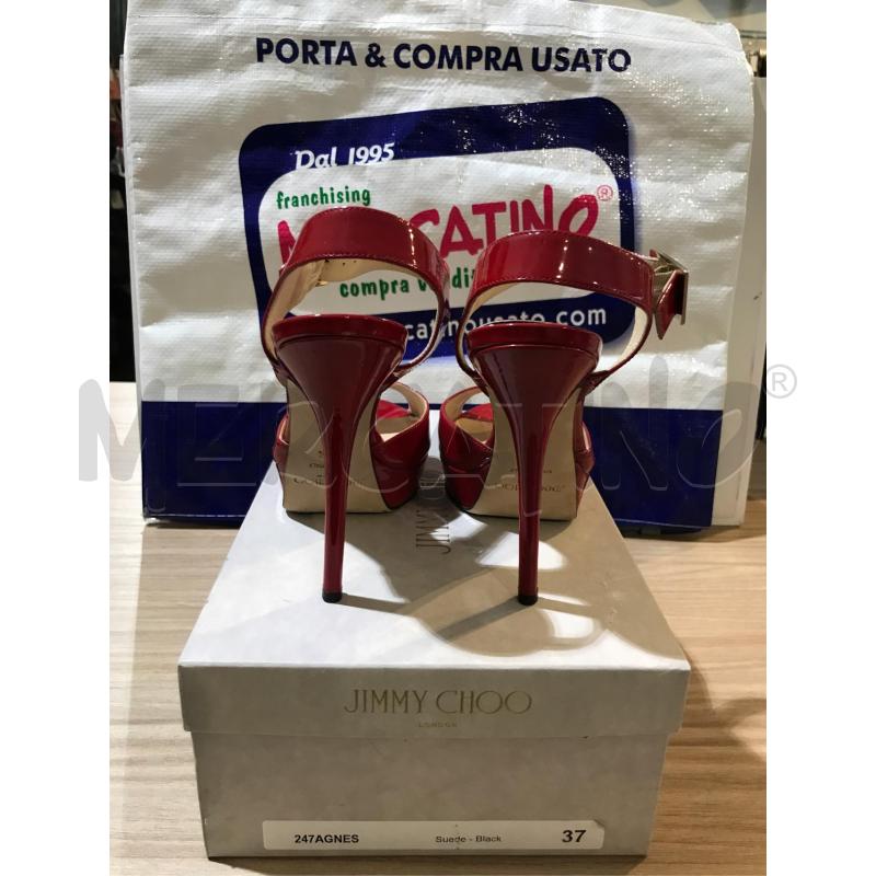SCARPE DONNA SANDALO JIMMY CHOO VERNICE ROSSO 37.5  | Mercatino dell'Usato Faenza 3