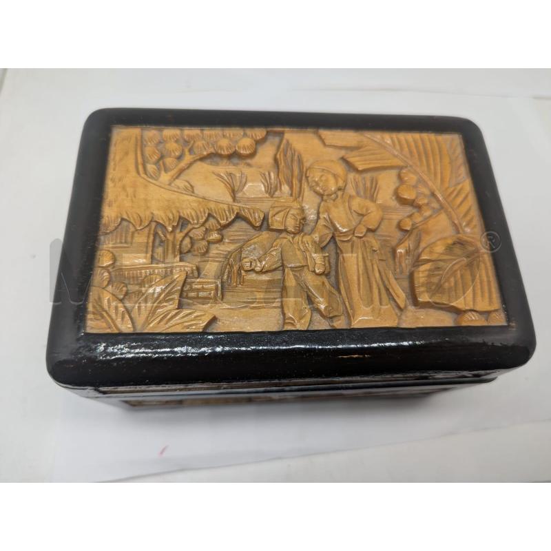 SCATOLA LEGNO SCOLPITA CINESE | Mercatino dell'Usato Faenza 1