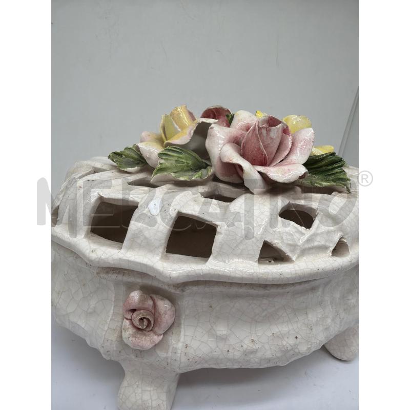 SCATOLA PORTA GIOIE DECORO ROSELLINE  | Mercatino dell'Usato Faenza 3