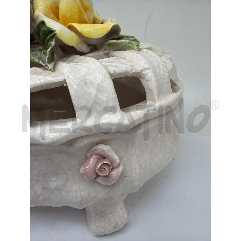 SCATOLA PORTA GIOIE DECORO ROSELLINE  | Mercatino dell'Usato Faenza 4