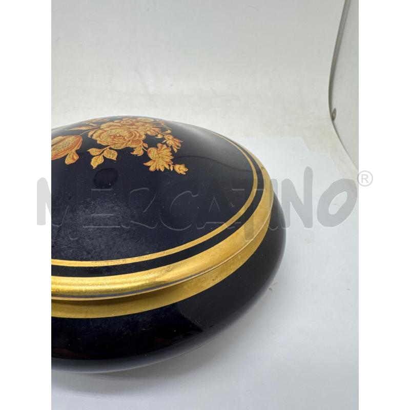 SCATOLA TONDA PORCELLANA LIMOGES FRANCE BLU ORO | Mercatino dell'Usato Faenza 4