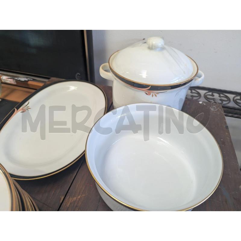 SERV. RICHARD GINORI (MANCANO 2 PEZZI) VINTAGE ORO NERO FIORE | Mercatino dell'Usato Faenza 3