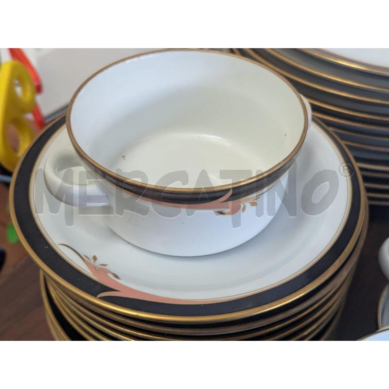 SERV. RICHARD GINORI (MANCANO 2 PEZZI) VINTAGE ORO NERO FIORE | Mercatino dell'Usato Faenza 5
