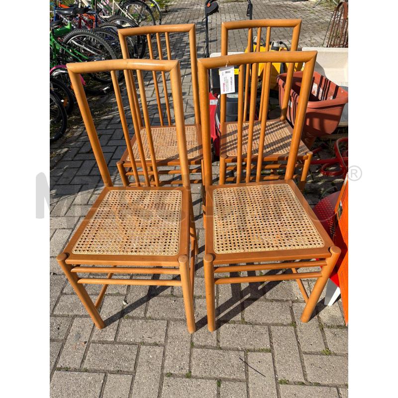 SET 4 SEDIE SEDUTA IMPAGLIATA SCHIENA ALTA LEGNO  | Mercatino dell'Usato Faenza 1