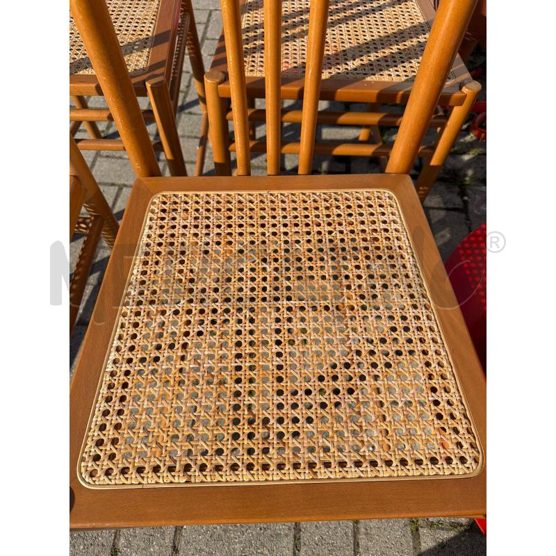 SET 4 SEDIE SEDUTA IMPAGLIATA SCHIENA ALTA LEGNO  | Mercatino dell'Usato Faenza 2