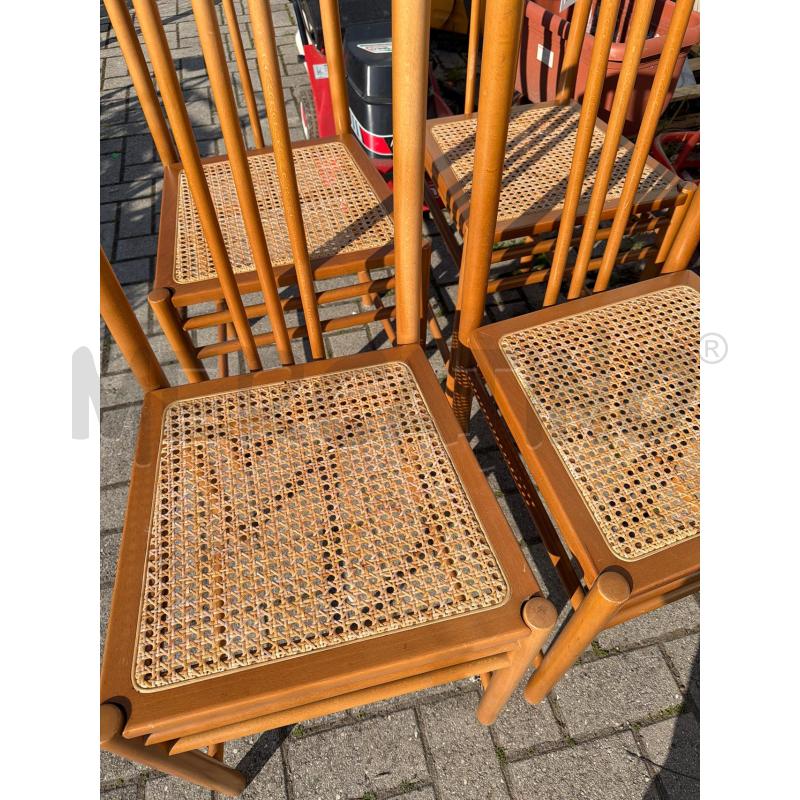 SET 4 SEDIE SEDUTA IMPAGLIATA SCHIENA ALTA LEGNO  | Mercatino dell'Usato Faenza 3