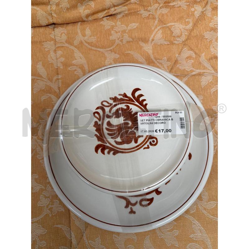 SET PIATTI CERAMICA BARTOLINI DECORO DRAGO | Mercatino dell'Usato Faenza 1