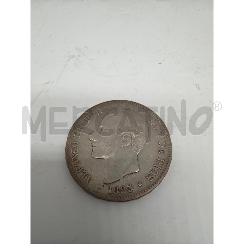 SPAGNA - 5 PESETAS 1885 - ALFONSO XII, MONETA ARGENTO | Mercatino dell'Usato Faenza 2