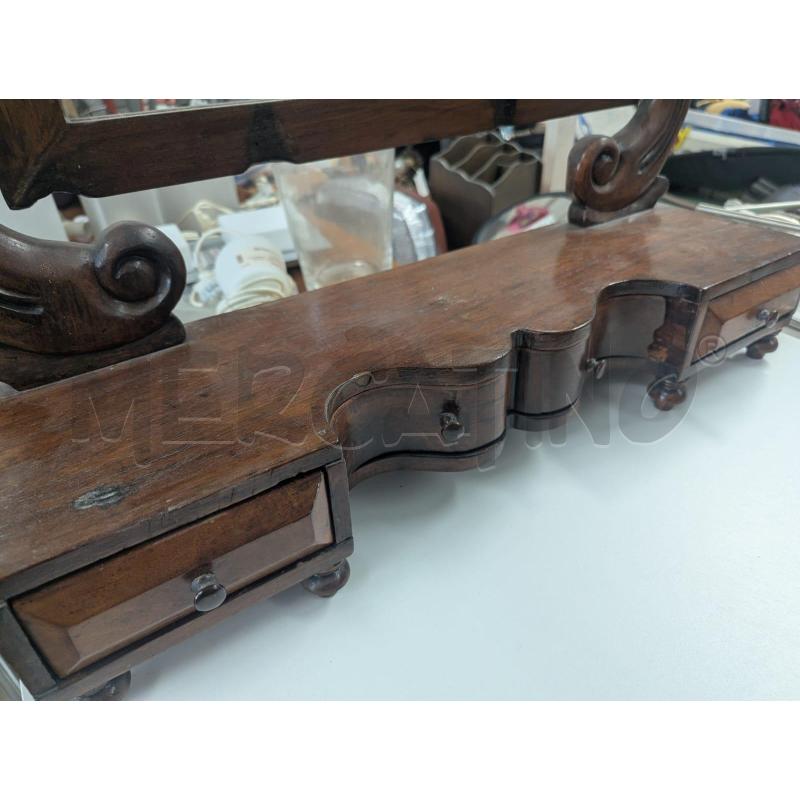 SPECCHIERA TOILETTE D'EPOCA CIGNI IN LEGNO 3 CASSETTINI | Mercatino dell'Usato Faenza 2