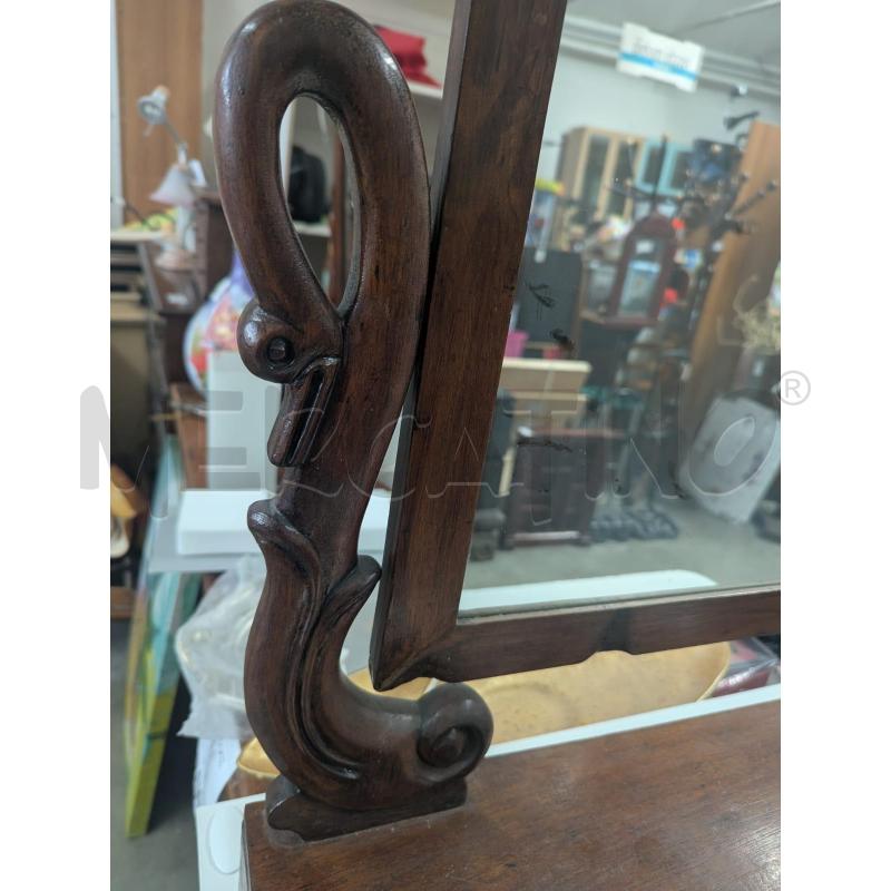 SPECCHIERA TOILETTE D'EPOCA CIGNI IN LEGNO 3 CASSETTINI | Mercatino dell'Usato Faenza 5