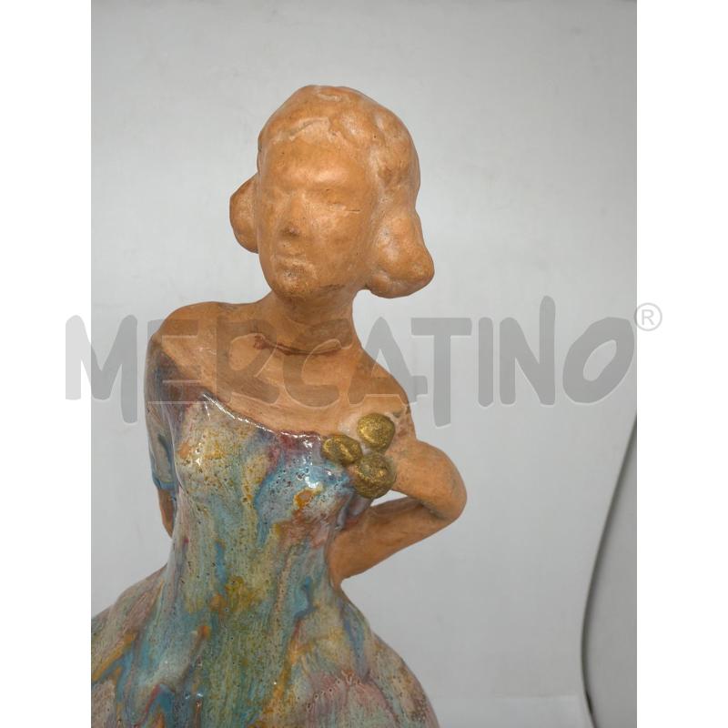STATUETTA CERAMICA ANNI 50 DAMA SMALTO (INCOLLATA) | Mercatino dell'Usato Faenza 2