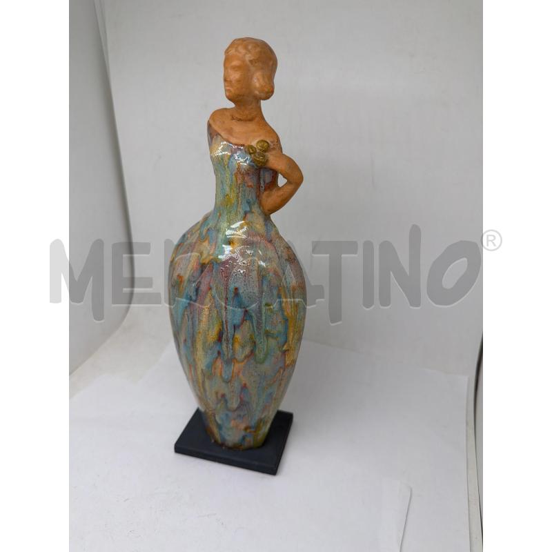 STATUETTA CERAMICA ANNI 50 DAMA SMALTO (INCOLLATA) | Mercatino dell'Usato Faenza 3