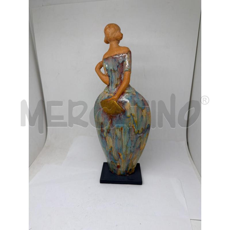 STATUETTA CERAMICA ANNI 50 DAMA SMALTO (INCOLLATA) | Mercatino dell'Usato Faenza 4