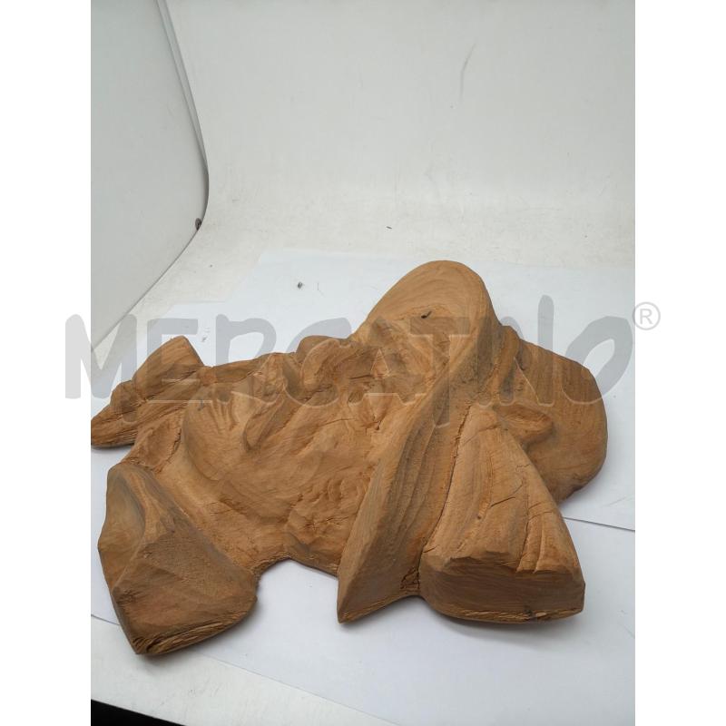 STATUETTA LEGNO INTAGLUATA VOLTO VECCHIO CON PIPA  | Mercatino dell'Usato Faenza 3