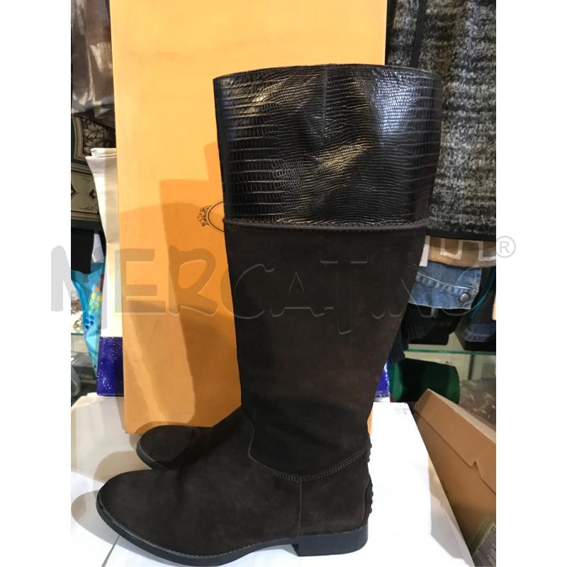 STIVALI DONNA TOD'S CAMOSCIO MARRONI INSERTO STAMPA 38.5  | Mercatino dell'Usato Faenza 1