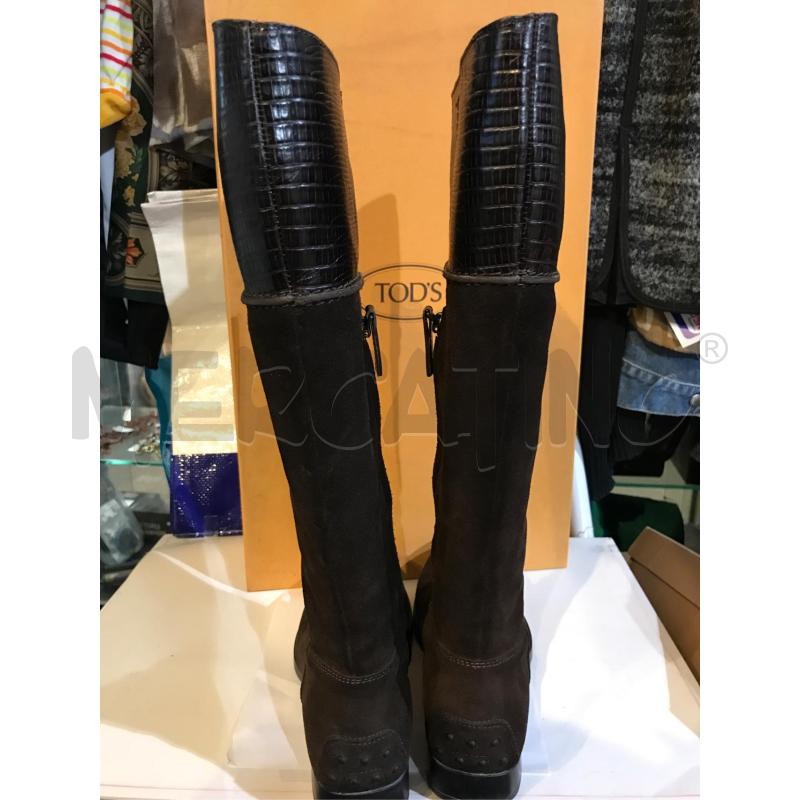 STIVALI DONNA TOD'S CAMOSCIO MARRONI INSERTO STAMPA 38.5  | Mercatino dell'Usato Faenza 3