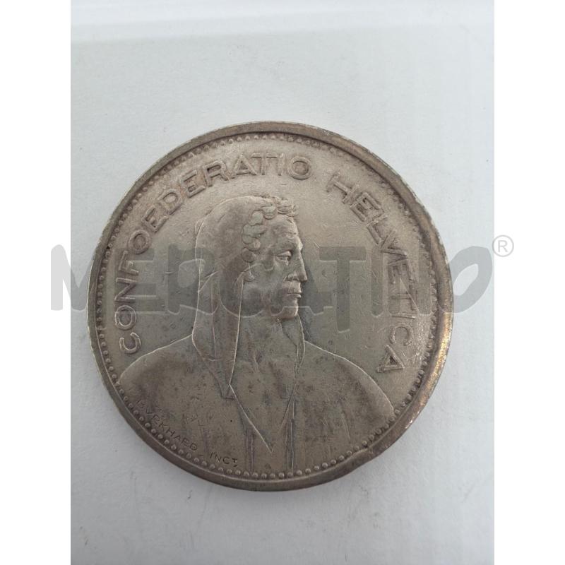 SVIZZERA MONETA 5 FRANCHI 1931 ARGENTO GR15 835% F.12,52 | Mercatino dell'Usato Faenza 1