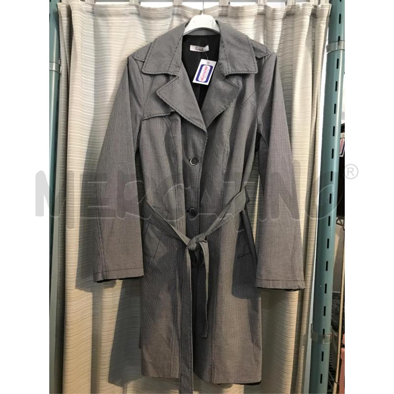 TRENCH DONNA KITANA QUADRETTI BIANCO NERO  | Mercatino dell'Usato Faenza 1