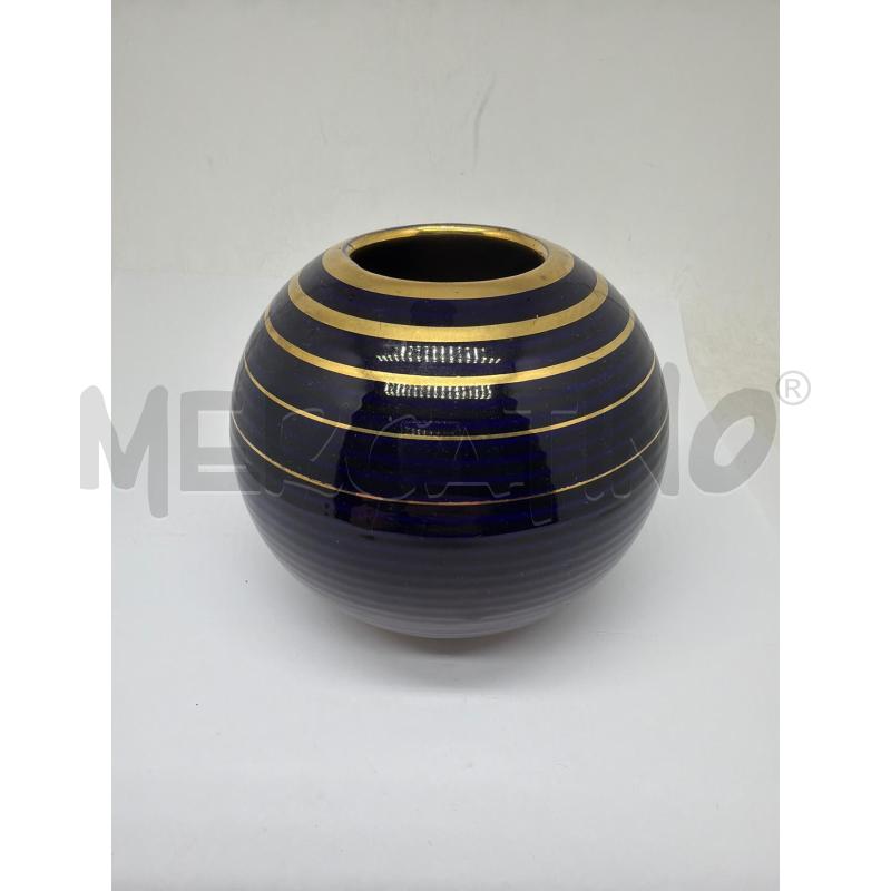 VASETTO CERAMICA FILO ORO BLU  | Mercatino dell'Usato Faenza 1