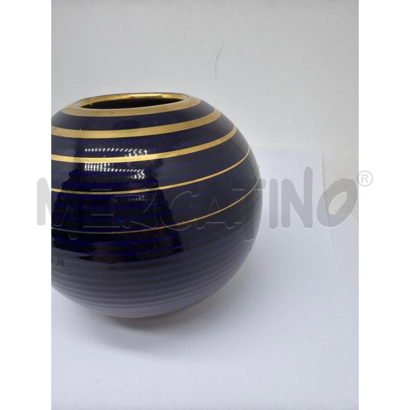 VASETTO CERAMICA FILO ORO BLU  | Mercatino dell'Usato Faenza 3
