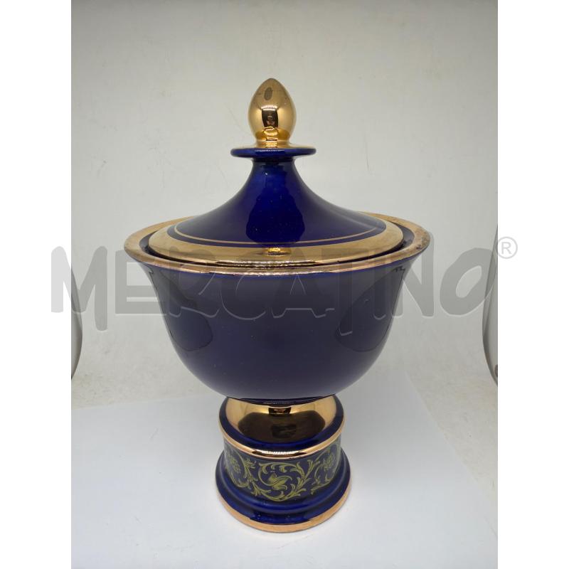VASO CON COPERCHIO BLU ORO  | Mercatino dell'Usato Faenza 1