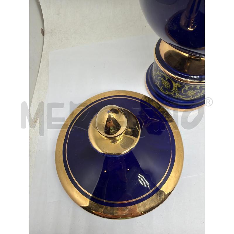 VASO CON COPERCHIO BLU ORO  | Mercatino dell'Usato Faenza 3