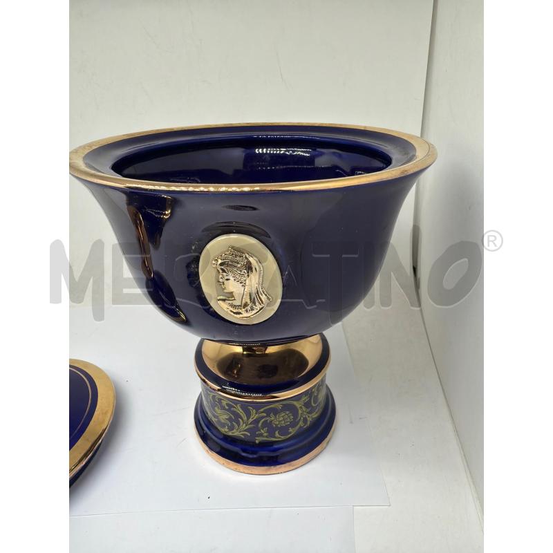 VASO CON COPERCHIO BLU ORO  | Mercatino dell'Usato Faenza 4