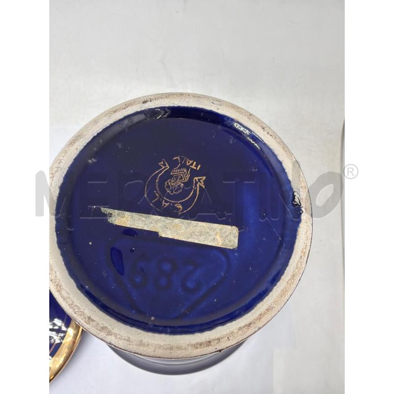 VASO CON COPERCHIO BLU ORO  | Mercatino dell'Usato Faenza 5