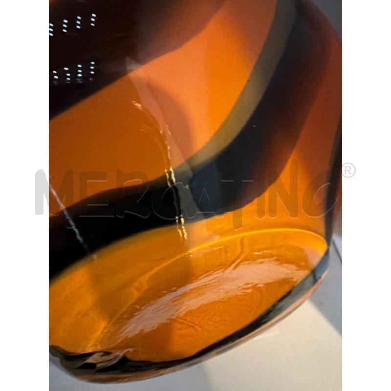 VASO VETRO SOFFIATO ARTISTICO MURANO VENEZIA ARANCIO NERO  | Mercatino dell'Usato Faenza 5