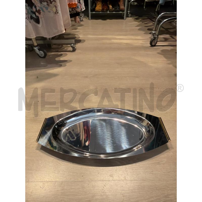 VASSOIO +COPERCHIO ACCIAOIO +DECORO ORO  | Mercatino dell'Usato Faenza 3