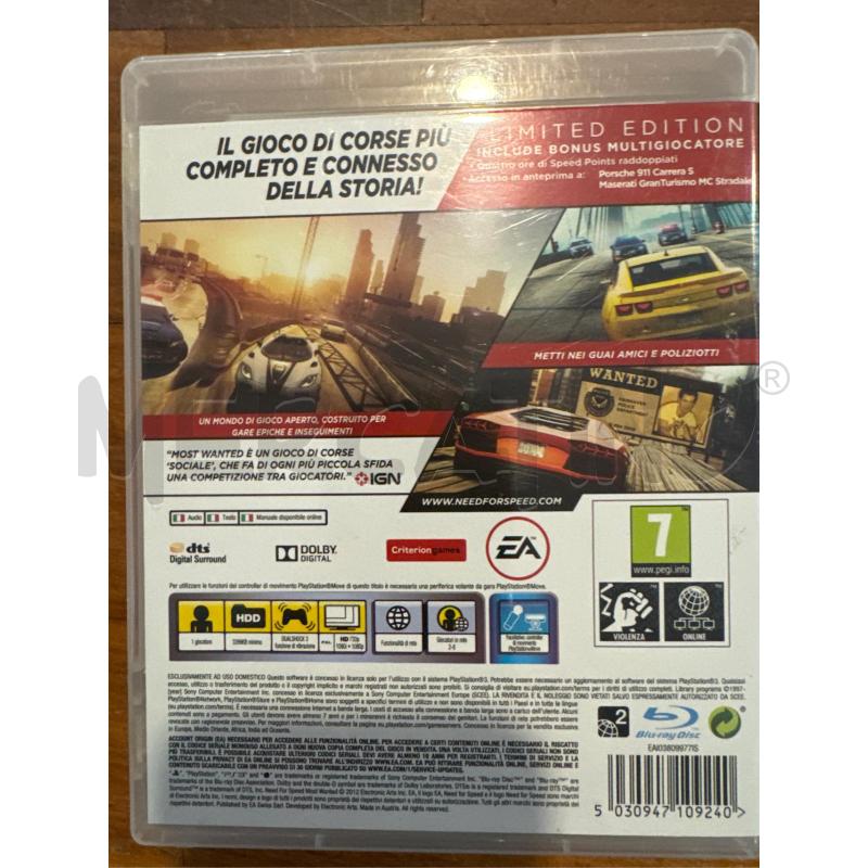 VIDEO GIOCO PS3 NEED FOR SPEDD MOST WANTED LIMITED EDITION PLAYSTATION 3  | Mercatino dell'Usato Faenza 2
