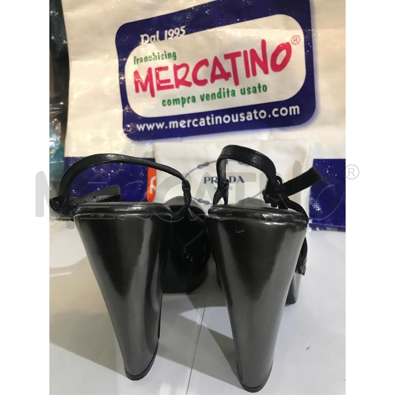 ZOCCOLI DONNA PRADA PELLE NERO GRIGIO TACCO N 40 | Mercatino dell'Usato Faenza 3