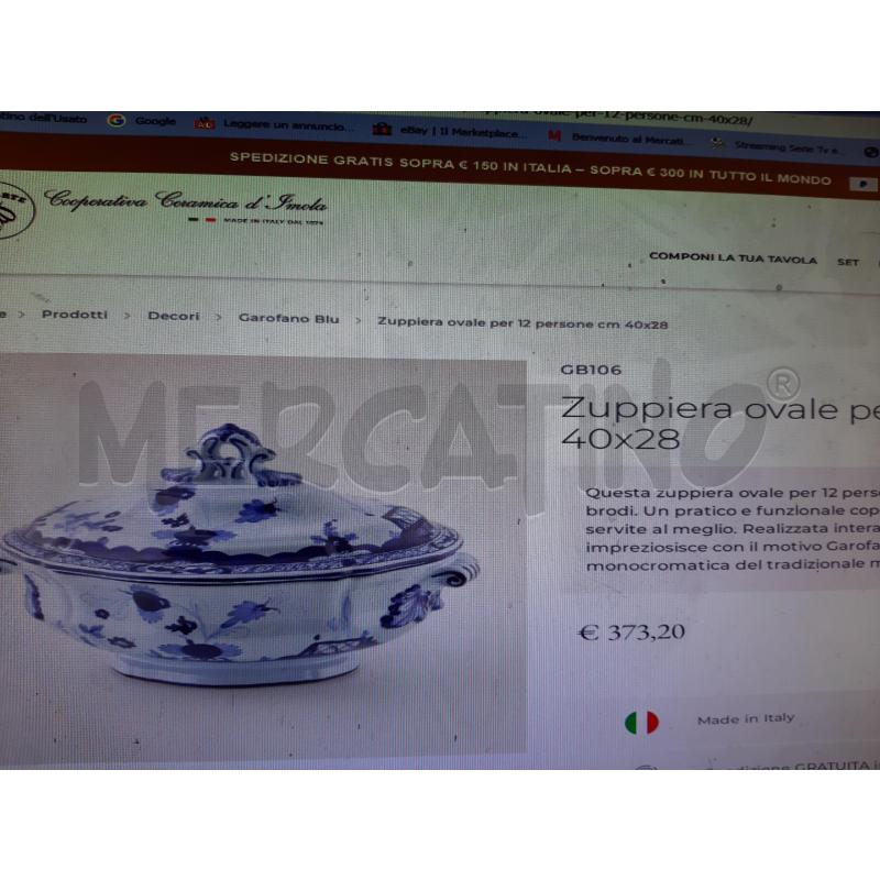 ZUPPIERA OVALE 12 PERS. IMOLARTE COOP CERAMICA | Mercatino dell'Usato Faenza 5