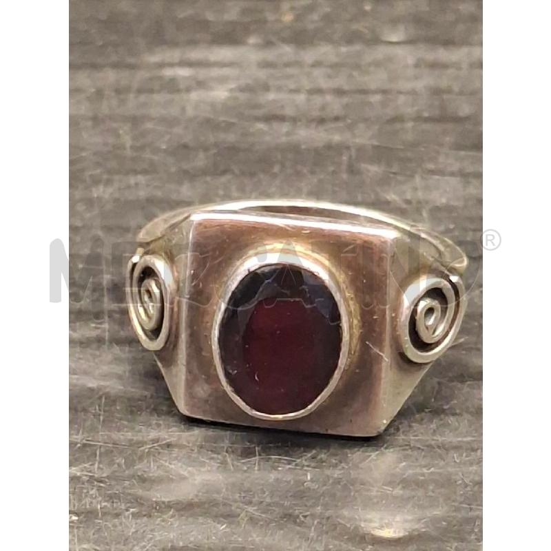 ANELLO IN ARGENTO CON GRANATO | Mercatino dell'Usato Lugo 1