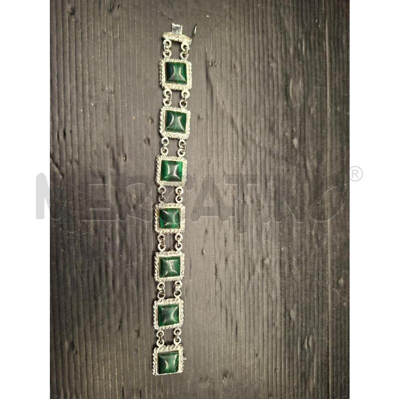 BRACCIALETTO IN ARGENTO ART DECO PIETRE VERDI | Mercatino dell'Usato Lugo 1