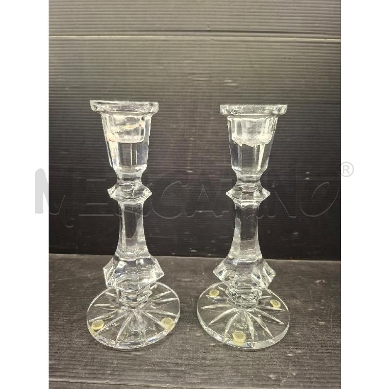 CANDELABRI PZ. 2 CRISTALLO LAVORATO | Mercatino dell'Usato Lugo 1
