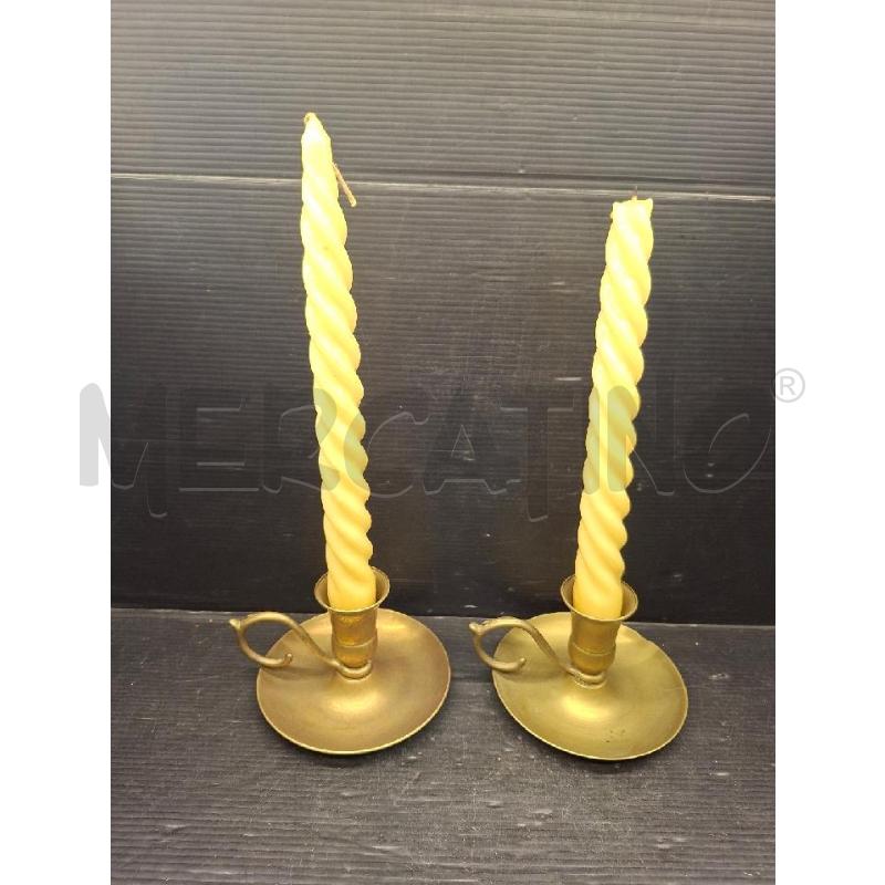 CANDELABRI PZ. 2 OTTONE CON CANDELA | Mercatino dell'Usato Lugo 1