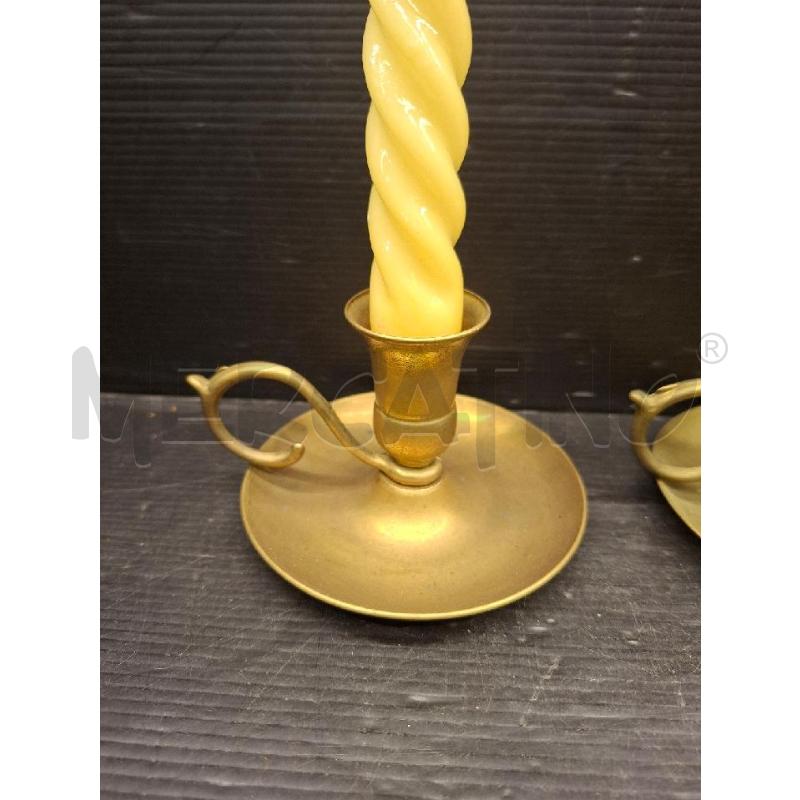 CANDELABRI PZ. 2 OTTONE CON CANDELA | Mercatino dell'Usato Lugo 3