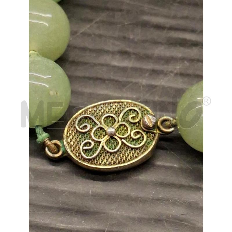 COLLANA PERLE DI AVVENTURINA CHIUSURA ARGENTO | Mercatino dell'Usato Lugo 3