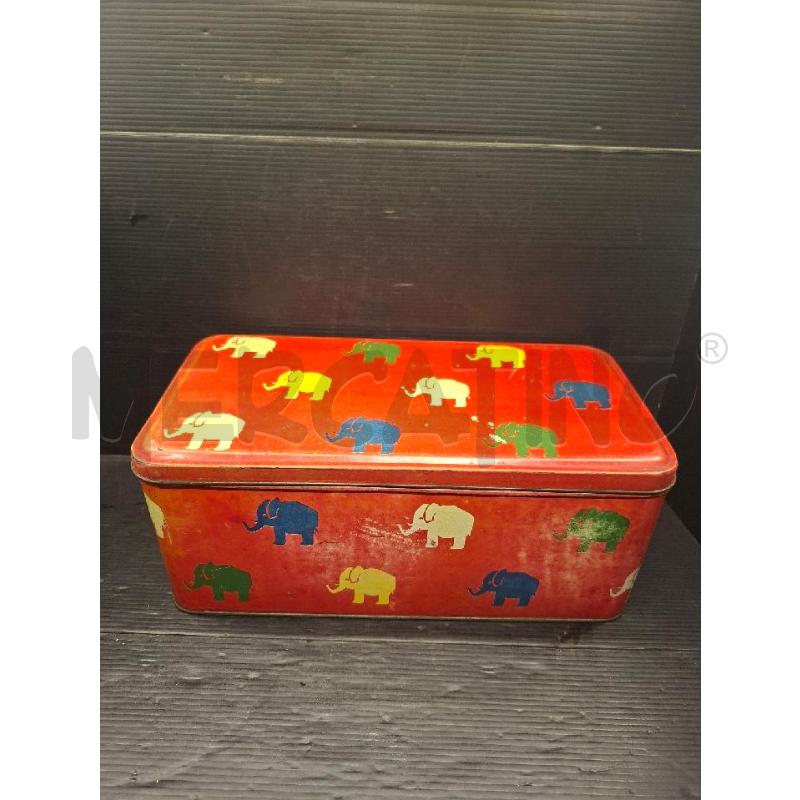 SCATOLA LATTA VINTAGE ELEFANTI | Mercatino dell'Usato Lugo 1