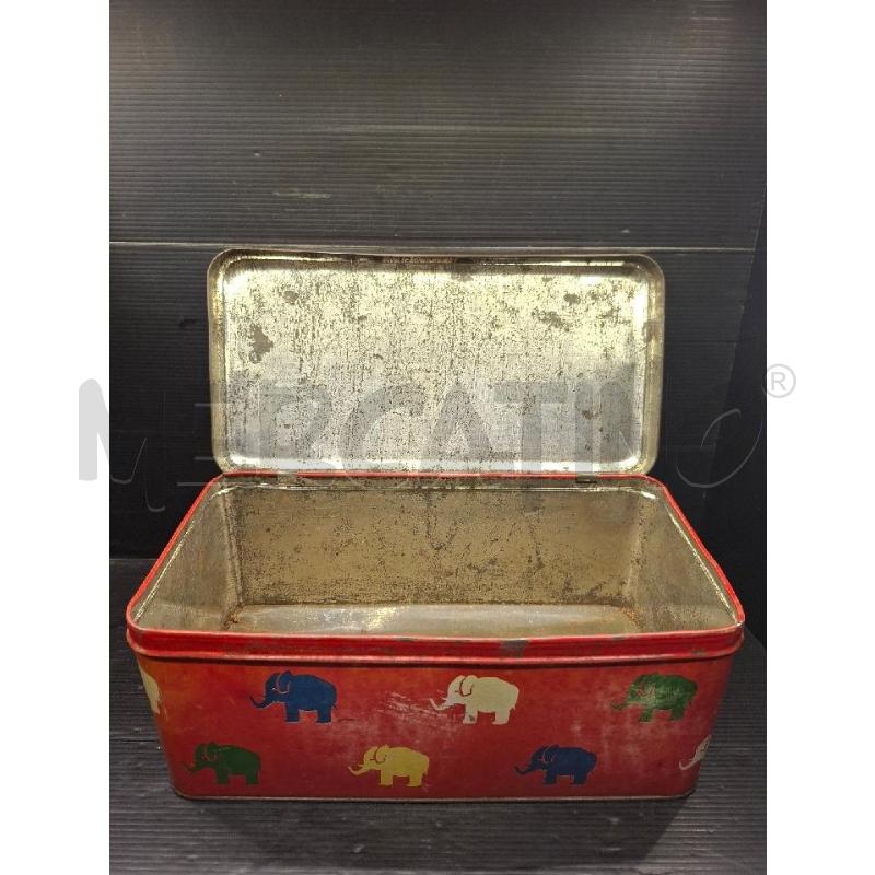 SCATOLA LATTA VINTAGE ELEFANTI | Mercatino dell'Usato Lugo 2