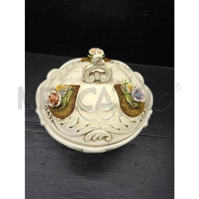 SCATOLINA CERAMICA VECCHIA CON FIORI | Mercatino dell'Usato Lugo 2