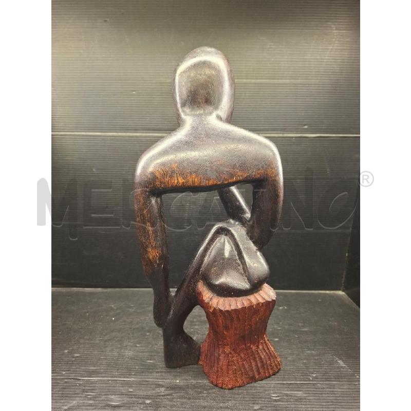 SCULTURA UOMO SEDUTO IN LEGNO | Mercatino dell'Usato Lugo 3
