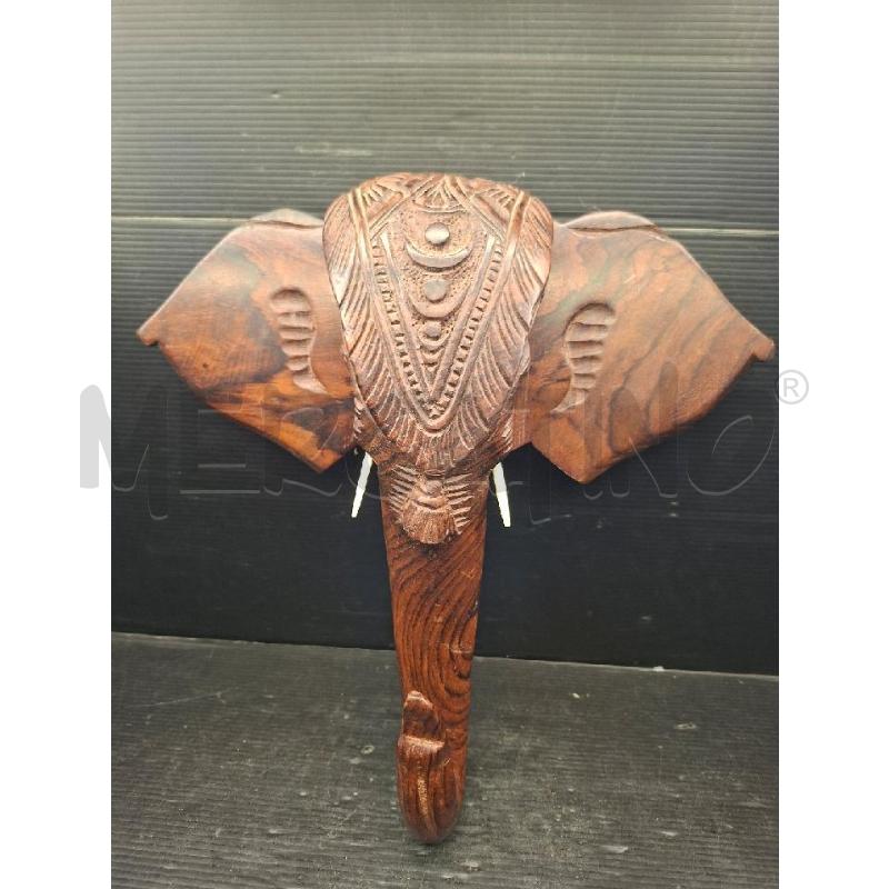 TESTA ELEFANTE IN LEGNO | Mercatino dell'Usato Lugo 1