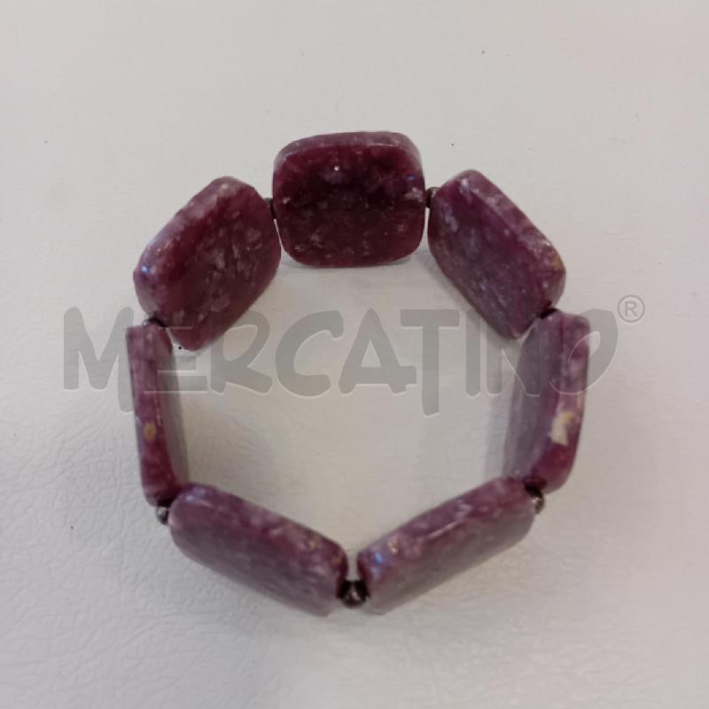 BRACCIALE PIETRE DURE LEPIDOLITE QUADRATI VIOLA | Mercatino dell'Usato Cesenatico 2