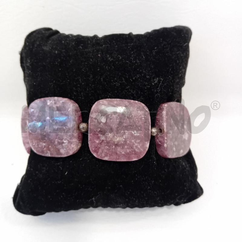 BRACCIALE PIETRE DURE LEPIDOLITE QUADRATI VIOLA | Mercatino dell'Usato Cesenatico 3